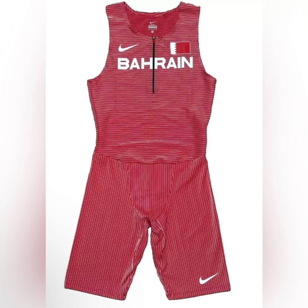 NEW Nike Pro Elite BAHRAIN Team Issued Track Speedsuit Mens XL Red White